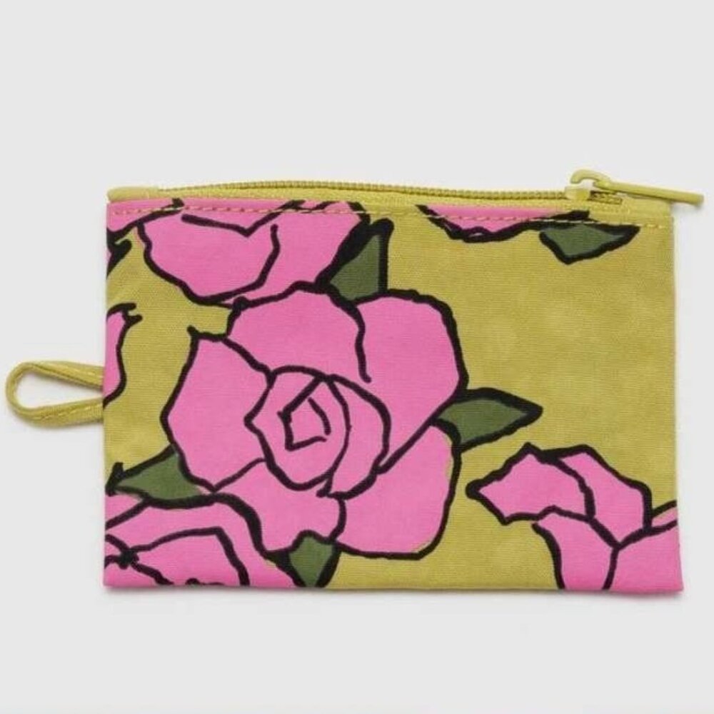 NWOT Baggu Flat Pouch Small - Rose (Garden Flowers)